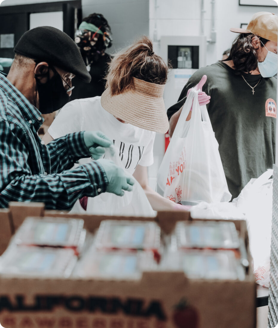 People shopping for food