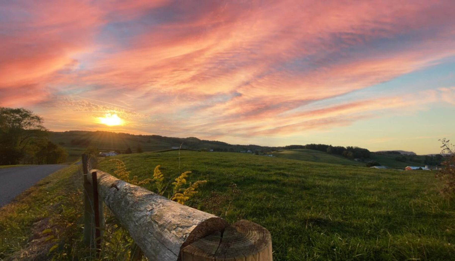 Floret Hill property at sunset