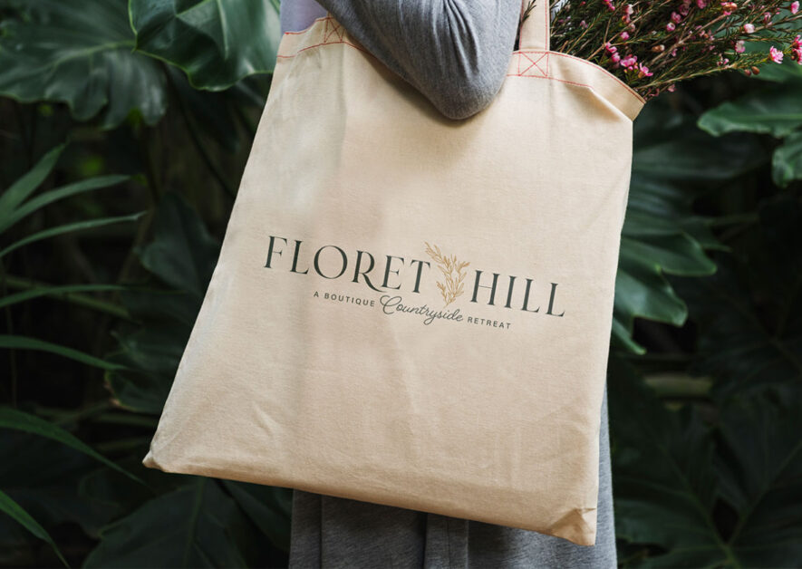Floret Hill logo on a shopping bag