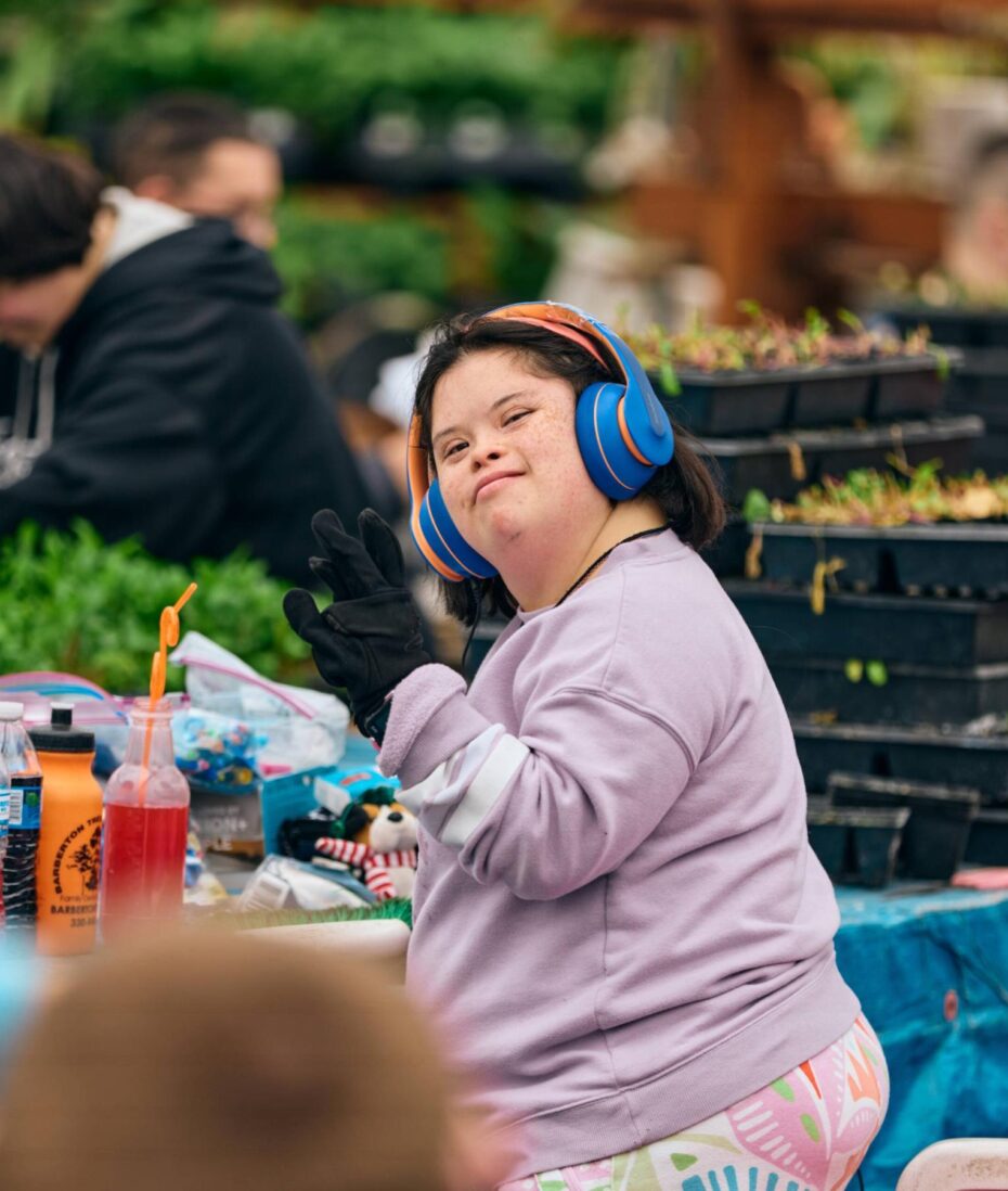 girl at gentlebrook greenhouse