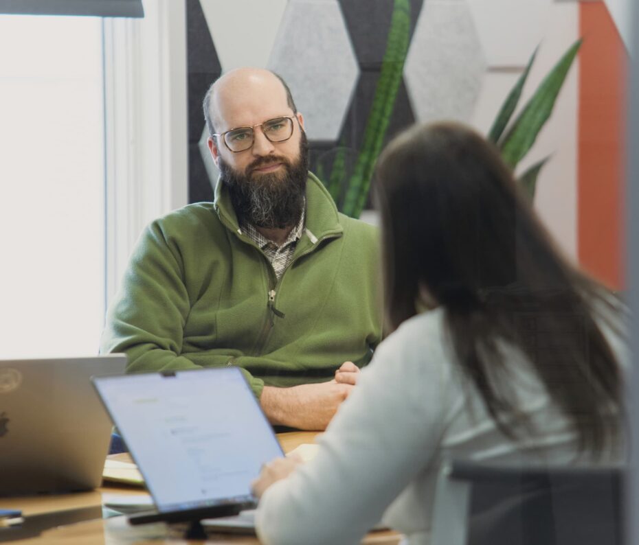 About Cassel Bear: team meeting discussing strategy at our Canton, OH office.
